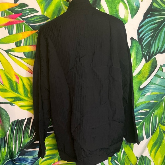 EILEEN Fisher Women's Small Black Silk Toggle Dinner Fall Autumn Goth Jacket - Picture 3 of 14